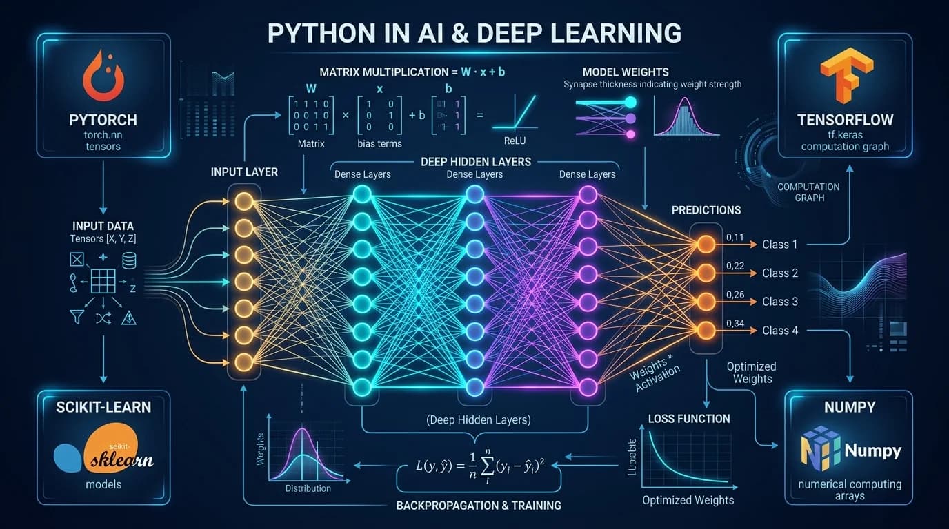 Python in Artificial Intelligence and Deep Neural Networks Architecture